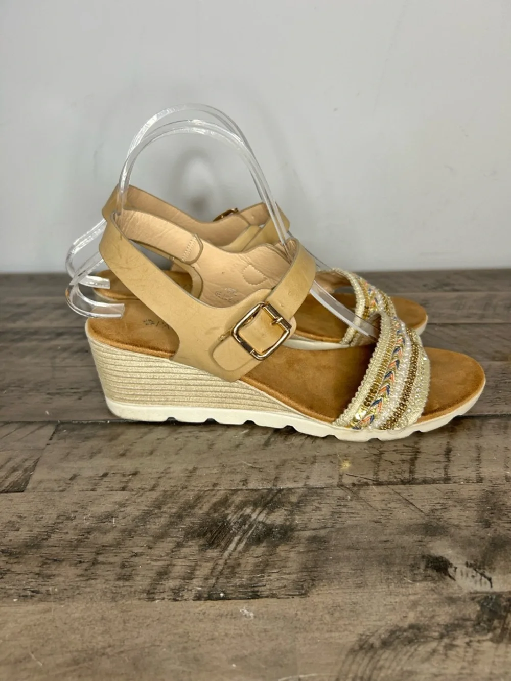 Patricia by Spring Step Embellished Wedge Heel Sandals
